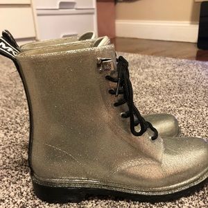 COPY - Silver Glitter rain/combat Michael Kors boots